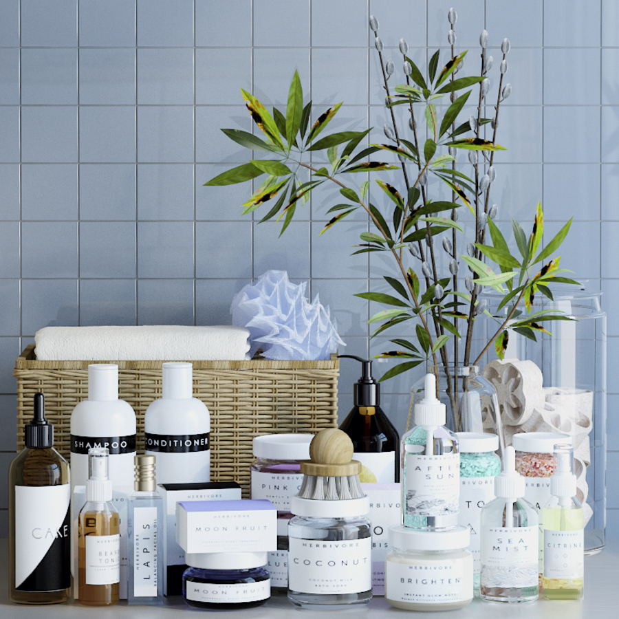 A set of cosmetics for the bathroom